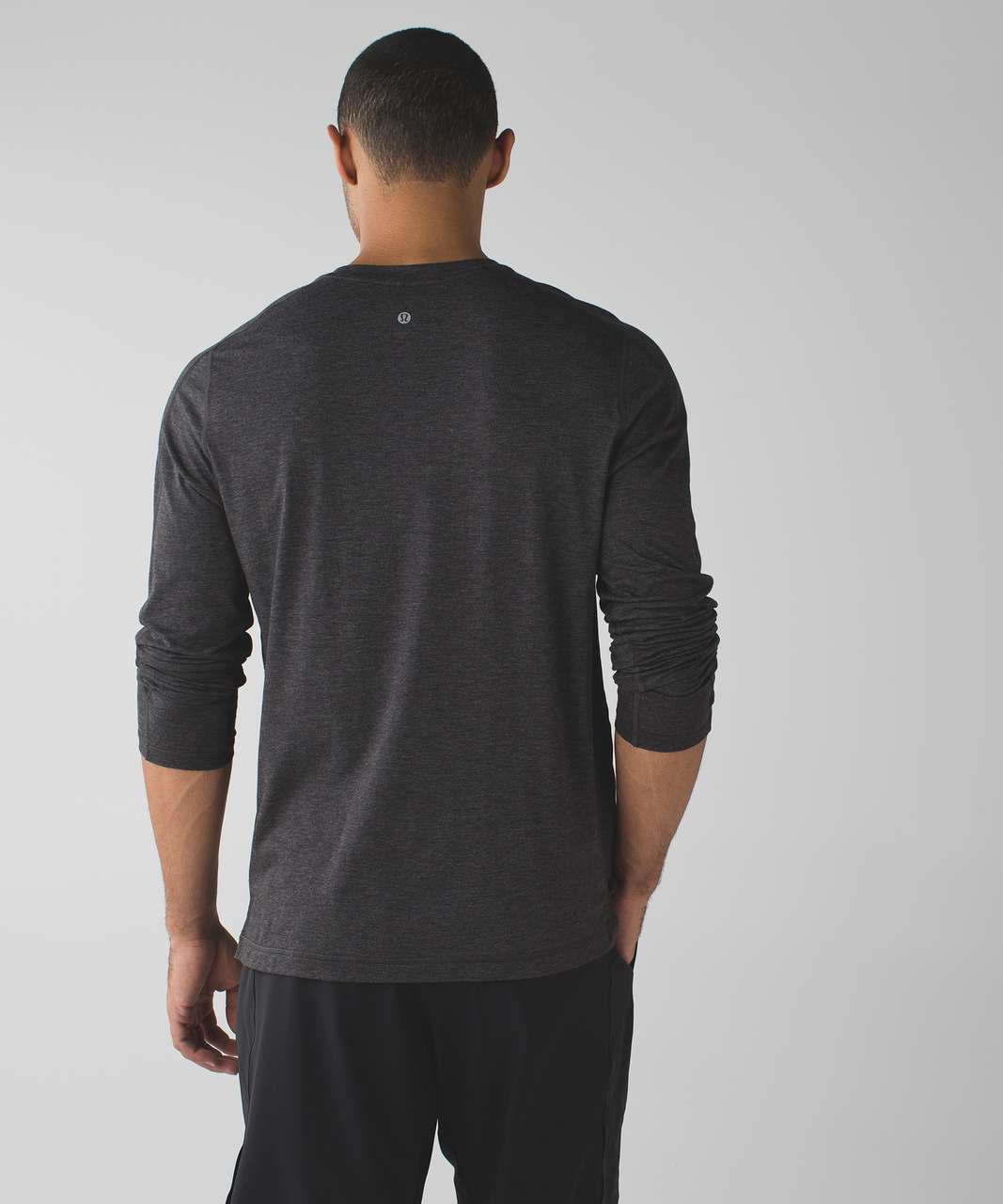 Lululemon Catalyst Long Sleeve - Heathered Black - lulu fanatics