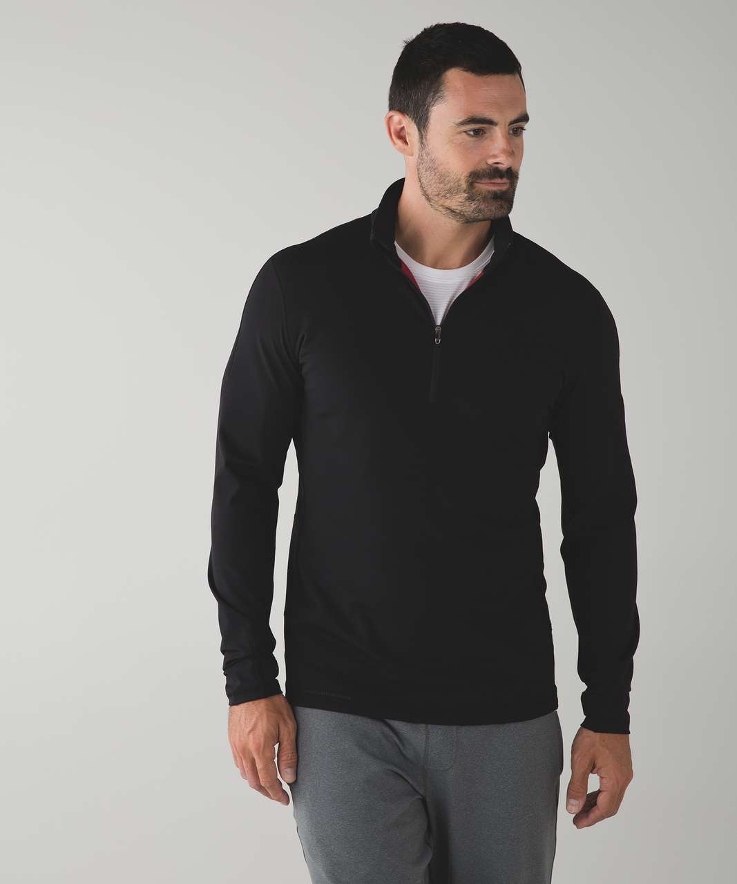 Lululemon Textured Fleece 1/2 Zip - Black - lulu fanatics