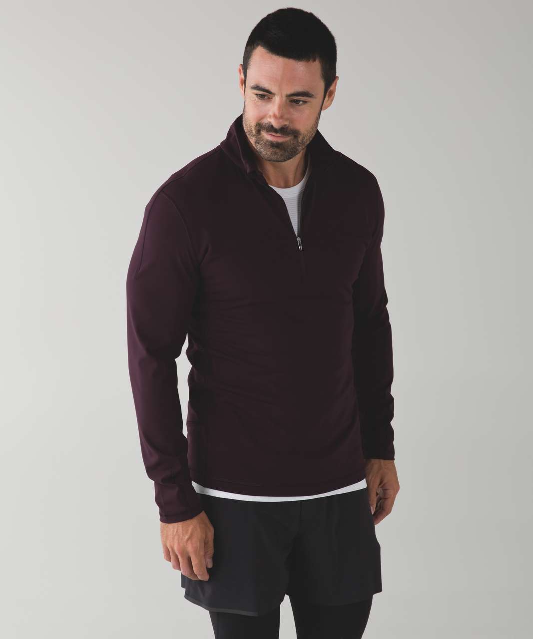 Lululemon Paneled Warmth 1/2 Zip - Black Cherry