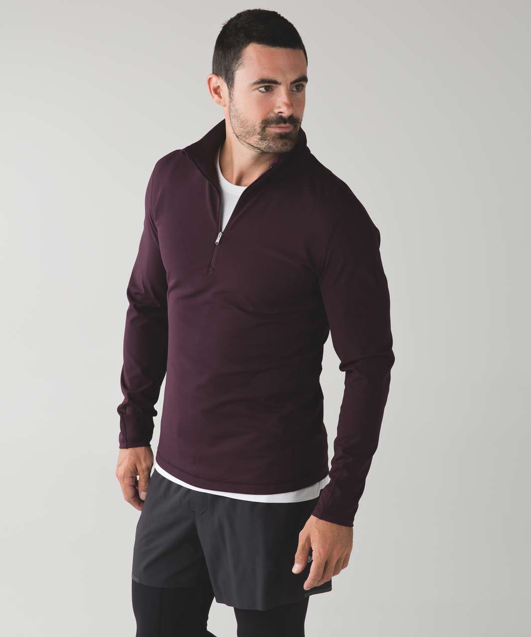 Lululemon Paneled Warmth 1/2 Zip - Black Cherry