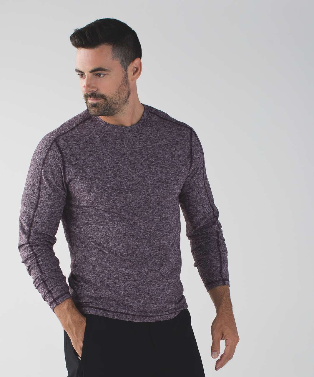 Lululemon Surge Warm Crew - Heathered Black Cherry