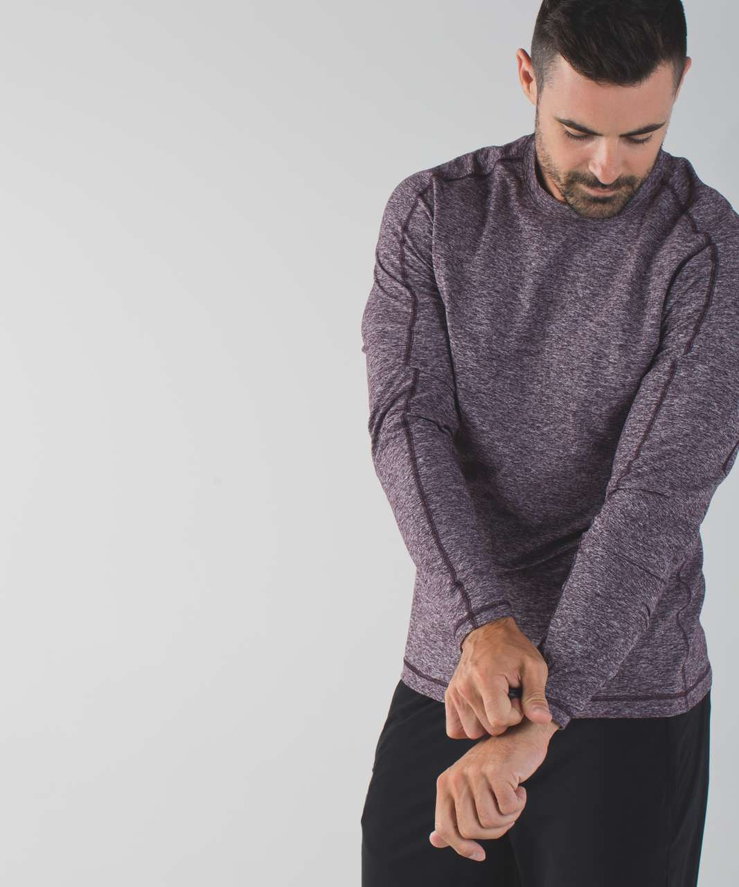 Lululemon Surge Warm Crew - Heathered Black Cherry