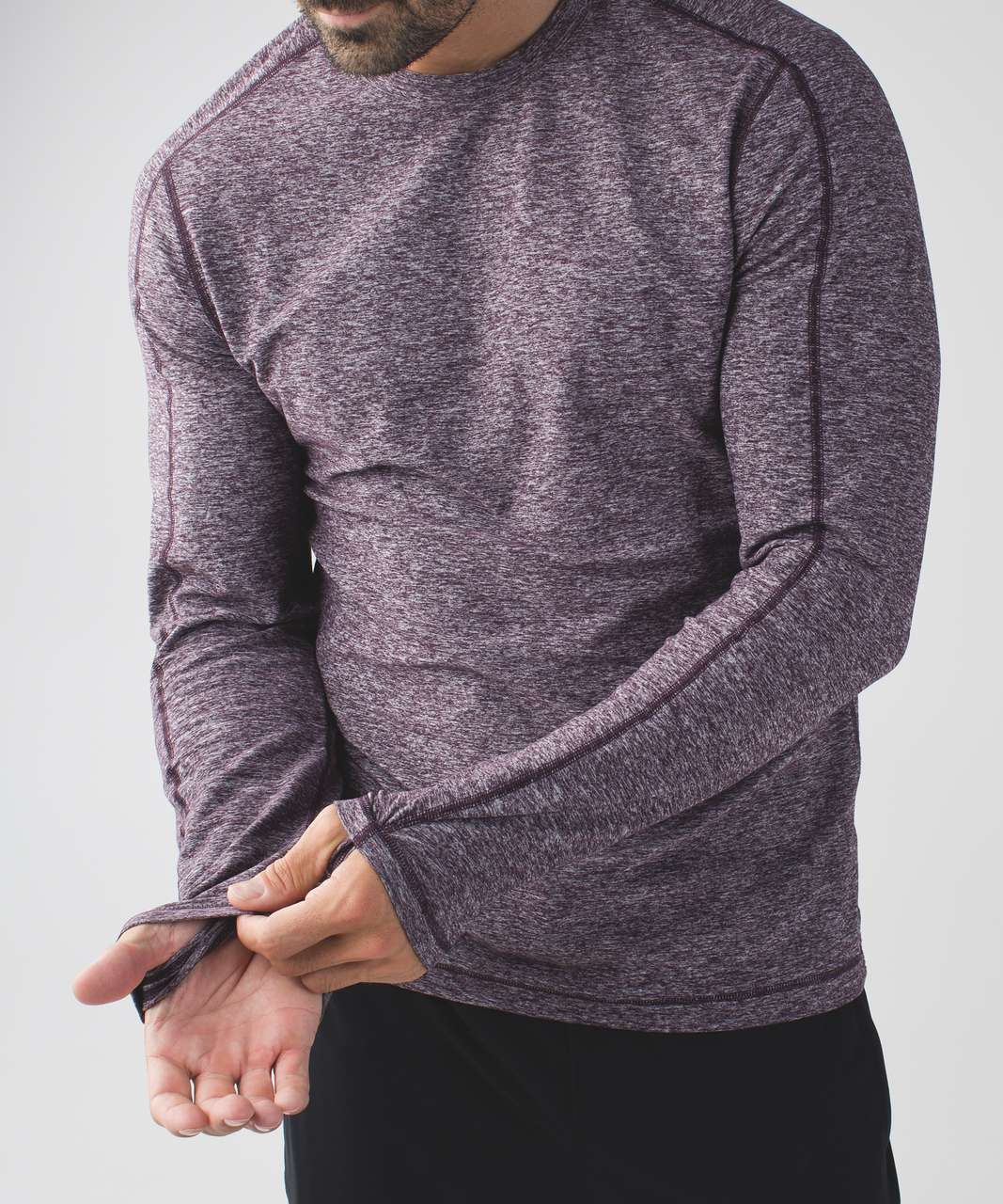 Lululemon Surge Warm Crew - Heathered Black Cherry