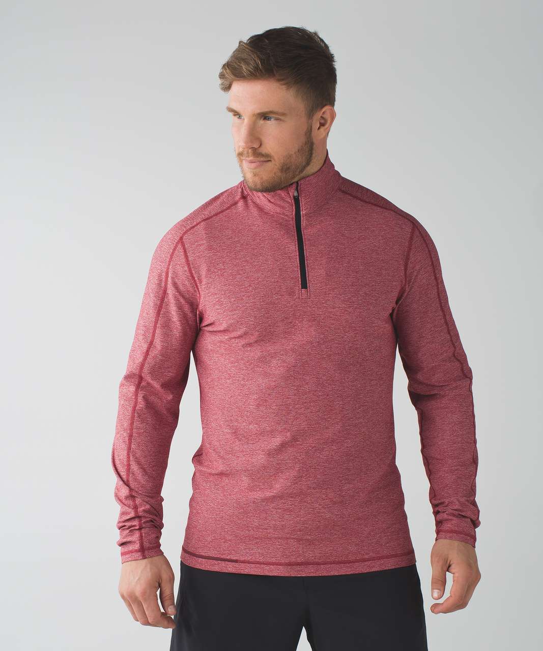 Lululemon Surge Warm 1/2 Zip *Silver - Heathered Prep Red - lulu fanatics