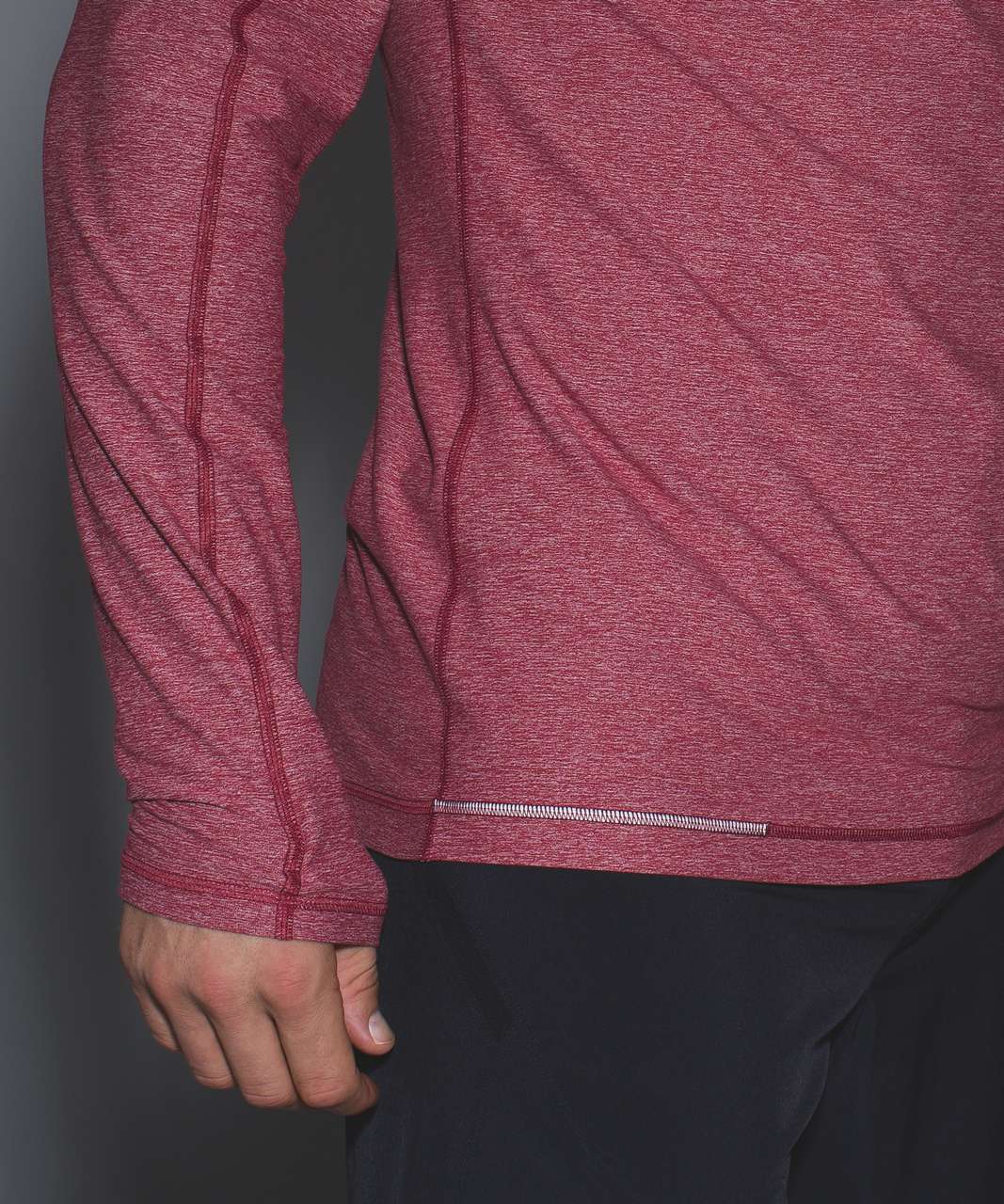 Lululemon Surge Warm 1/2 Zip *Silver - Heathered Prep Red