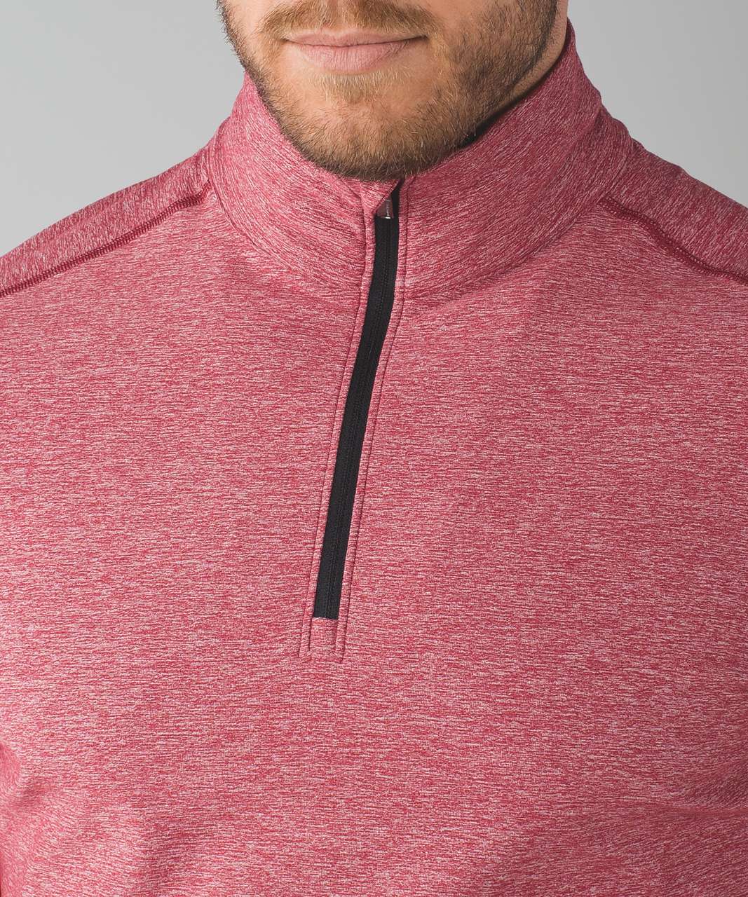 Lululemon Surge Warm 1/2 Zip *Silver - Heathered Prep Red