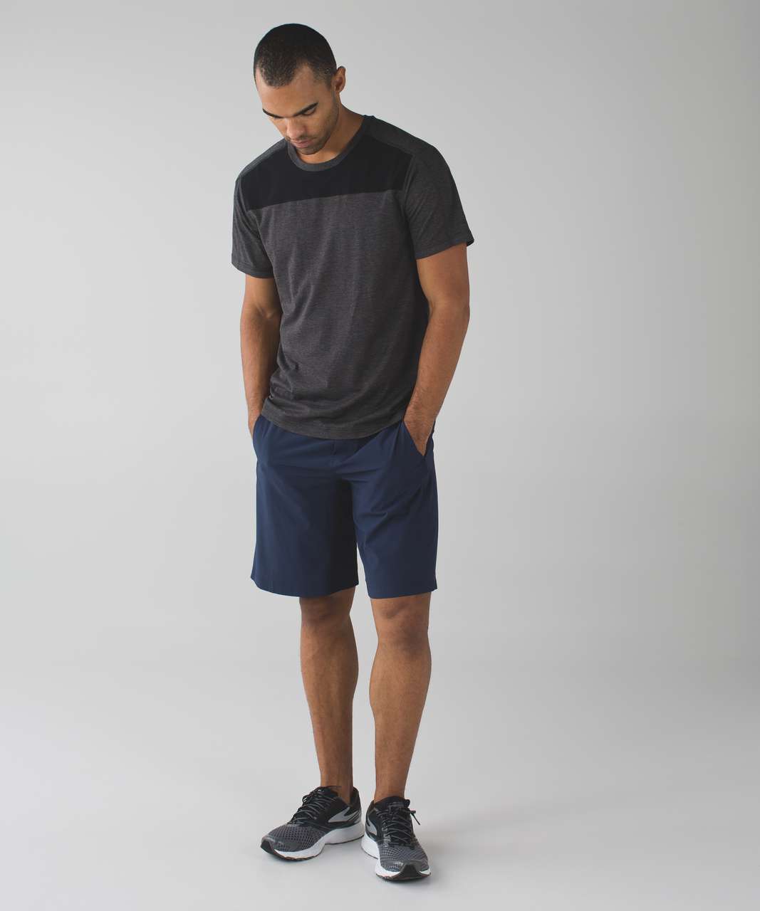 Lululemon The Driver Short Sleeve - Heathered Black - lulu fanatics