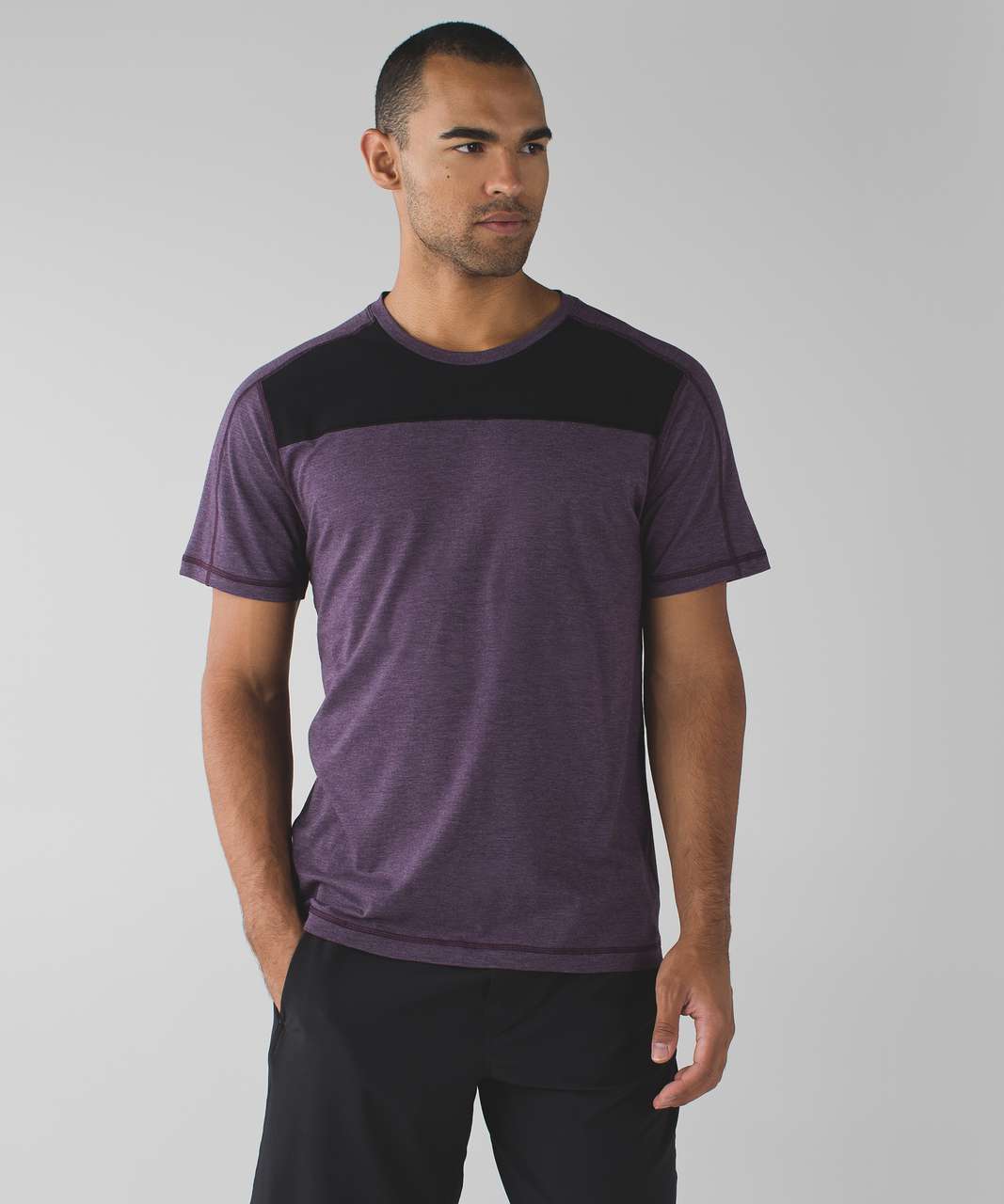 Lululemon The Driver Short Sleeve - Heathered Deep Zinfandel