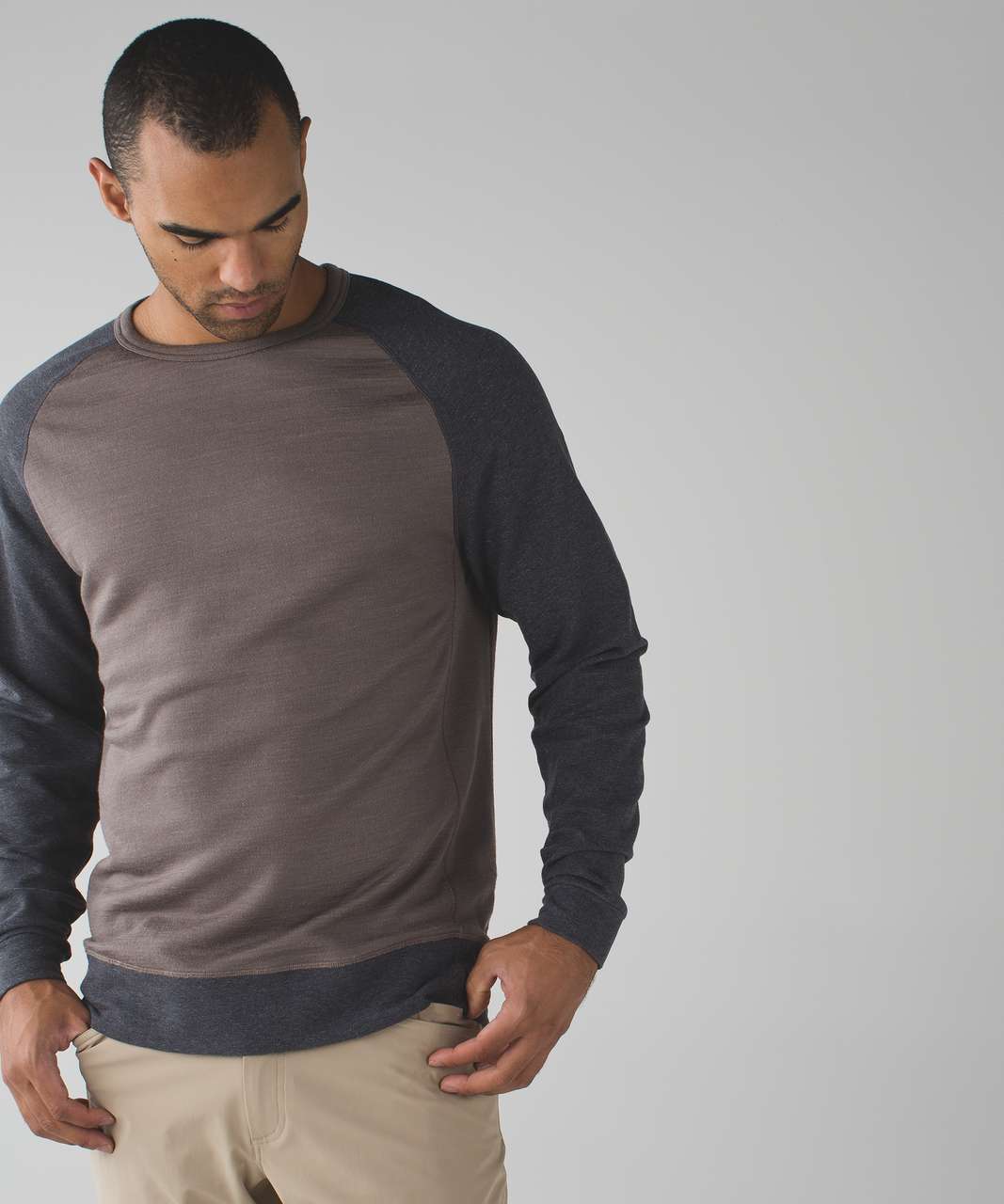 Lululemon Arrival Crew - Heathered Cool Cocoa