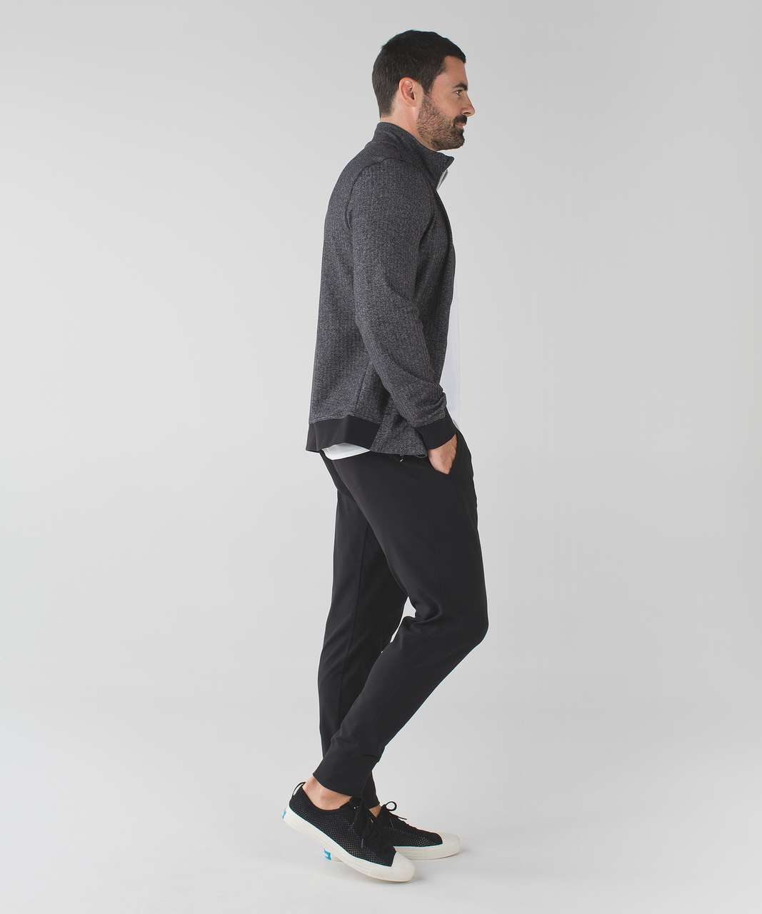 Lululemon PrePost Jacket - Heathered Herringbone Heathered Black Black