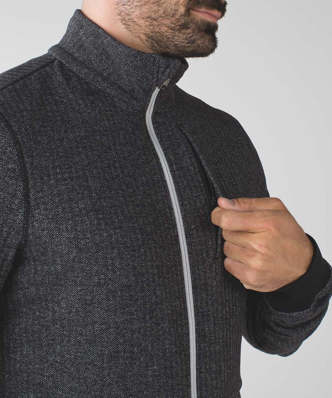 Lululemon PrePost Jacket - Heathered Herringbone Heathered Black Black