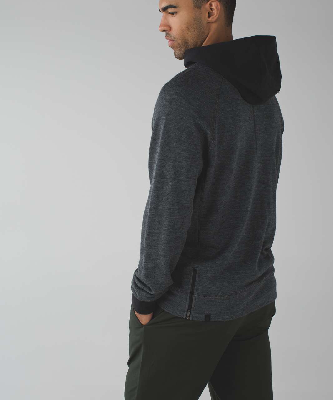 Lululemon Arrival 1/4 Zip - Heathered Black / Black