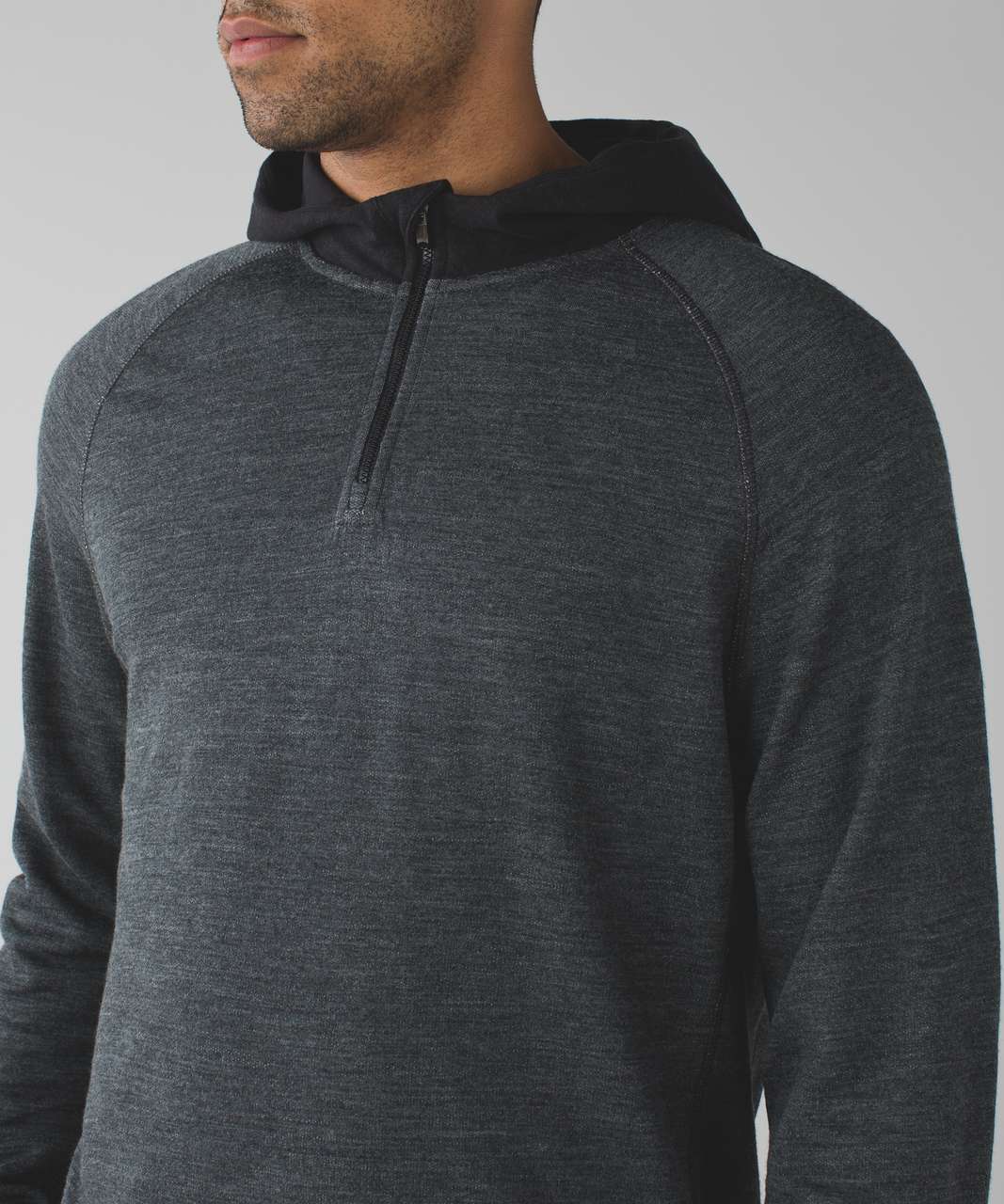 Lululemon Arrival 1/4 Zip - Heathered Black / Black