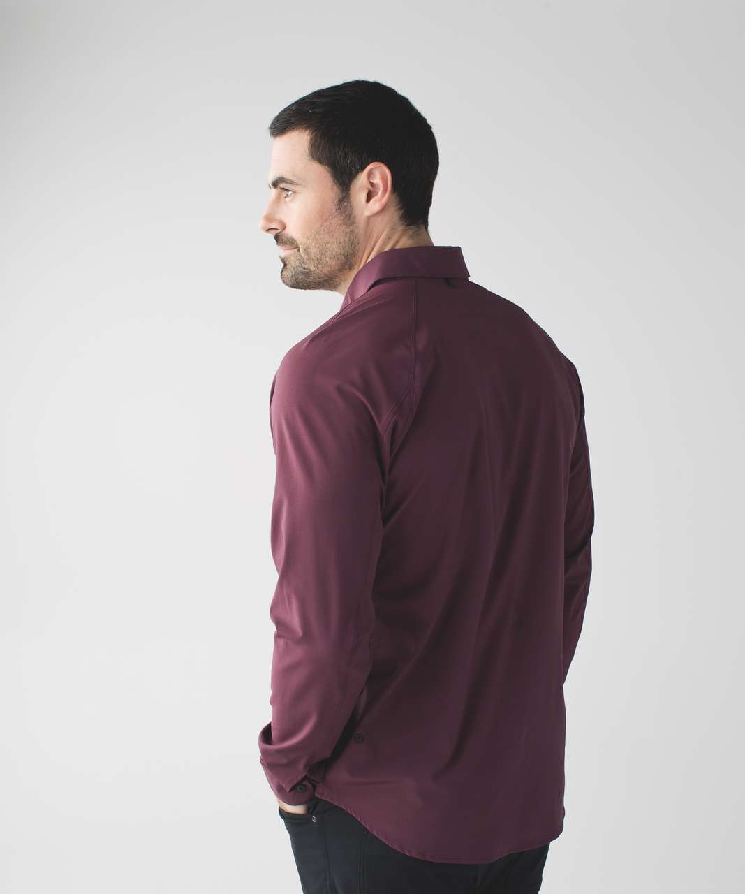 Lululemon Voyage Long Sleeve Buttondown - Wee Stripe Black Cherry Prep Red