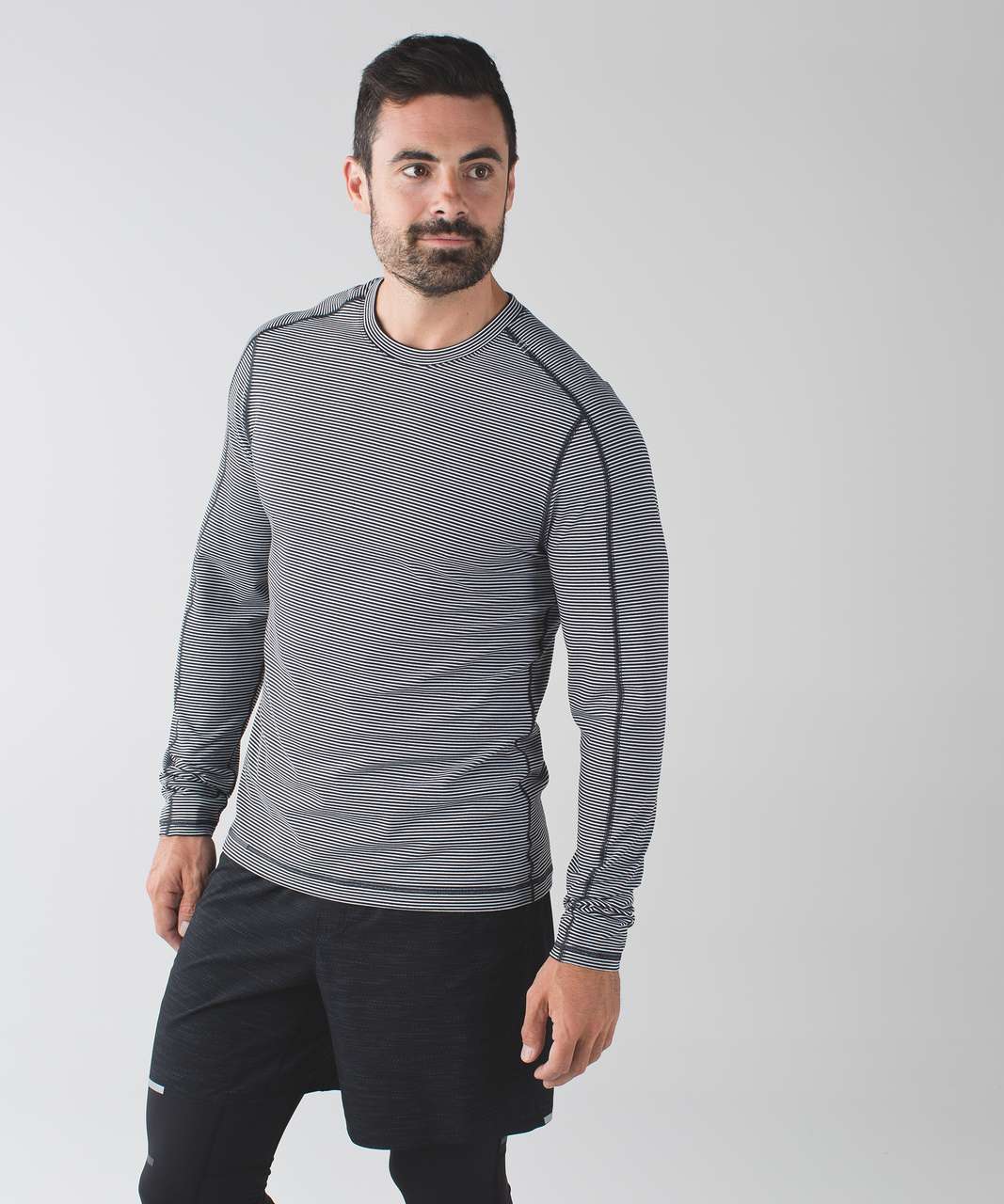 Lululemon Surge Warm Crew - Mini Pop Stripe Black White