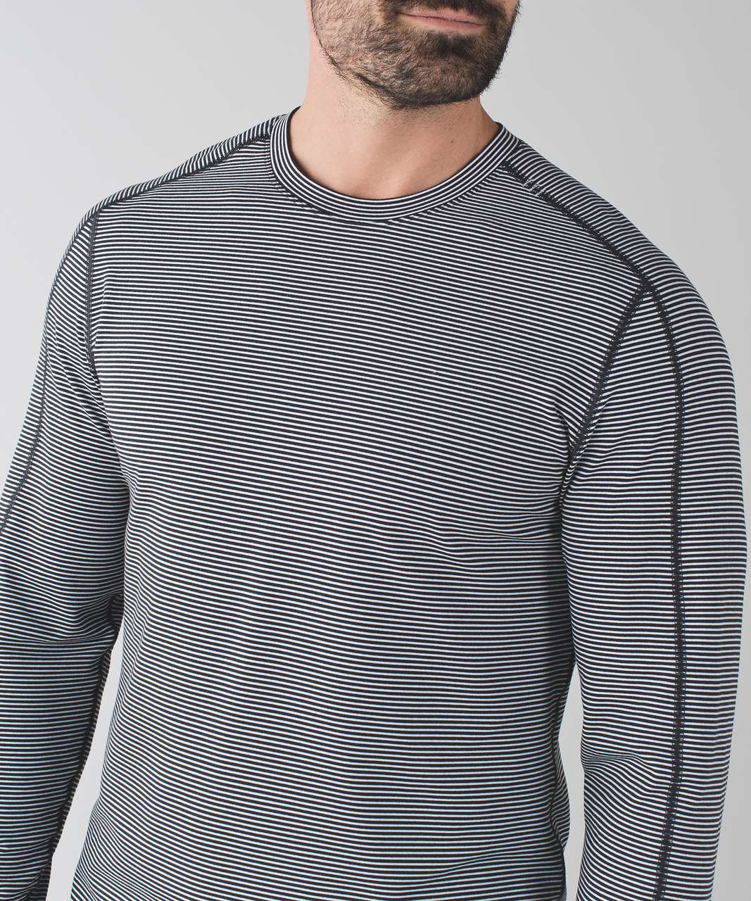 Lululemon Surge Warm Crew - Mini Pop Stripe Black White