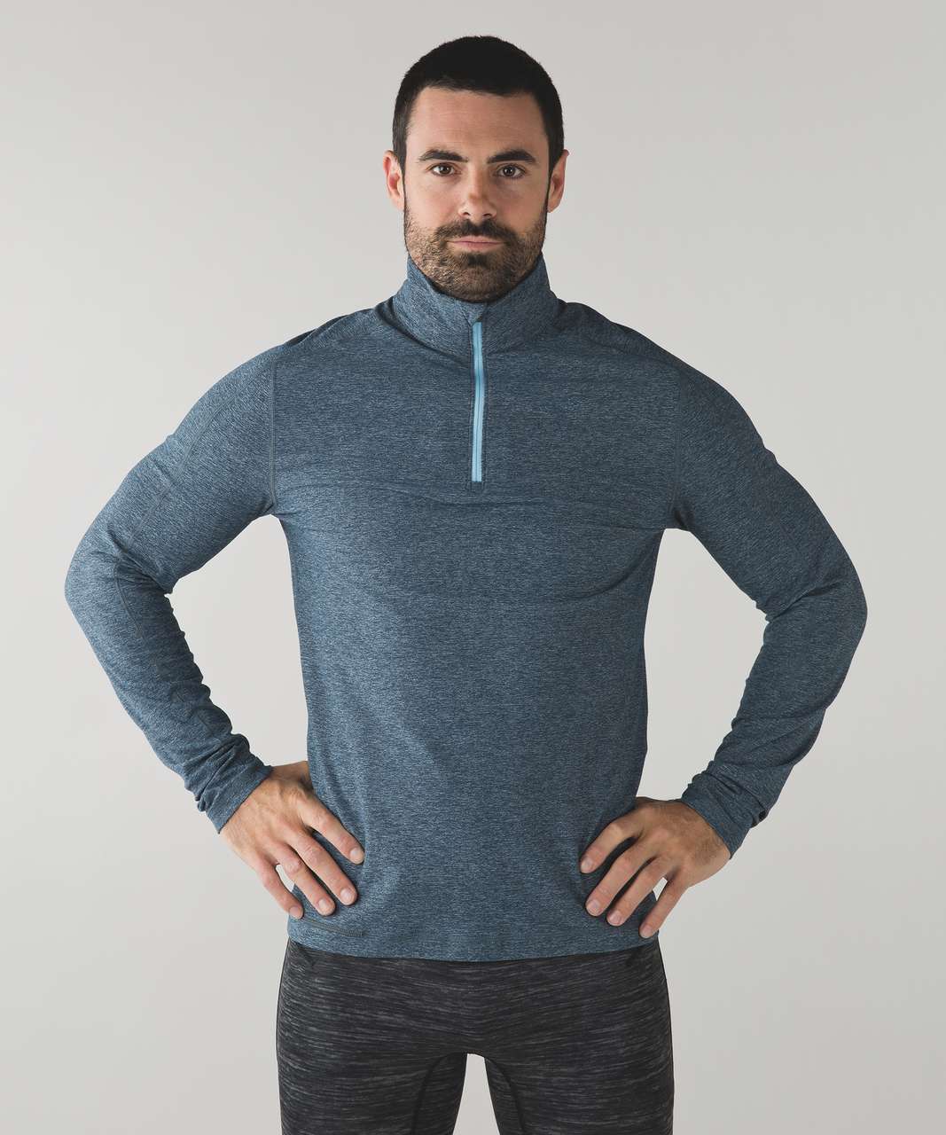 Lululemon Surge Warm 1/2 Zip *Silver - Heathered Alberta Lake / Caspian Blue