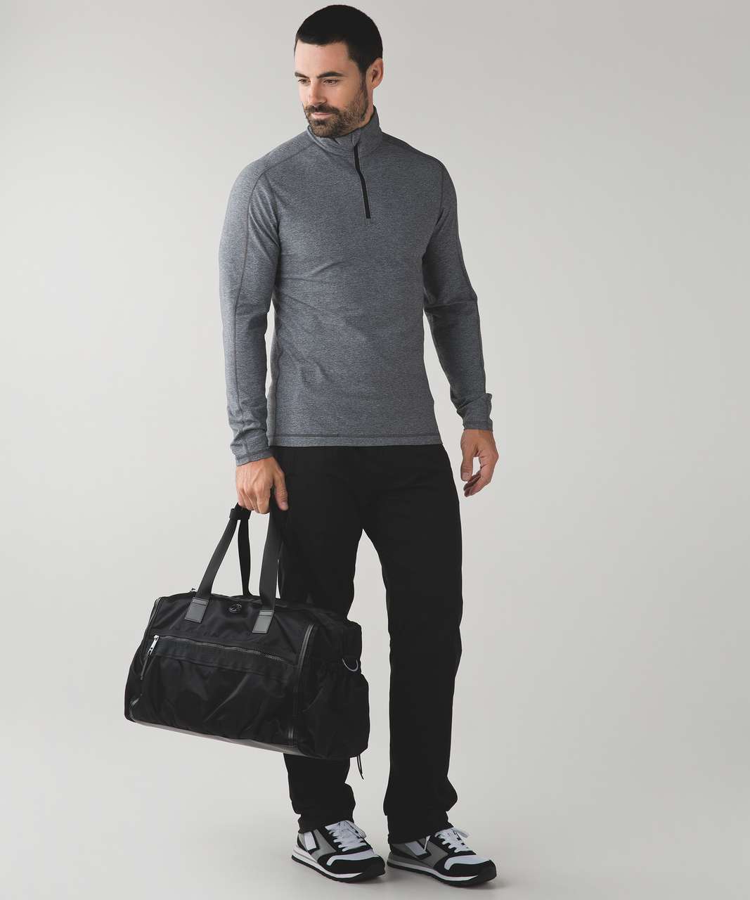 Lululemon Surge Half Zip - Heathered Black - lulu fanatics