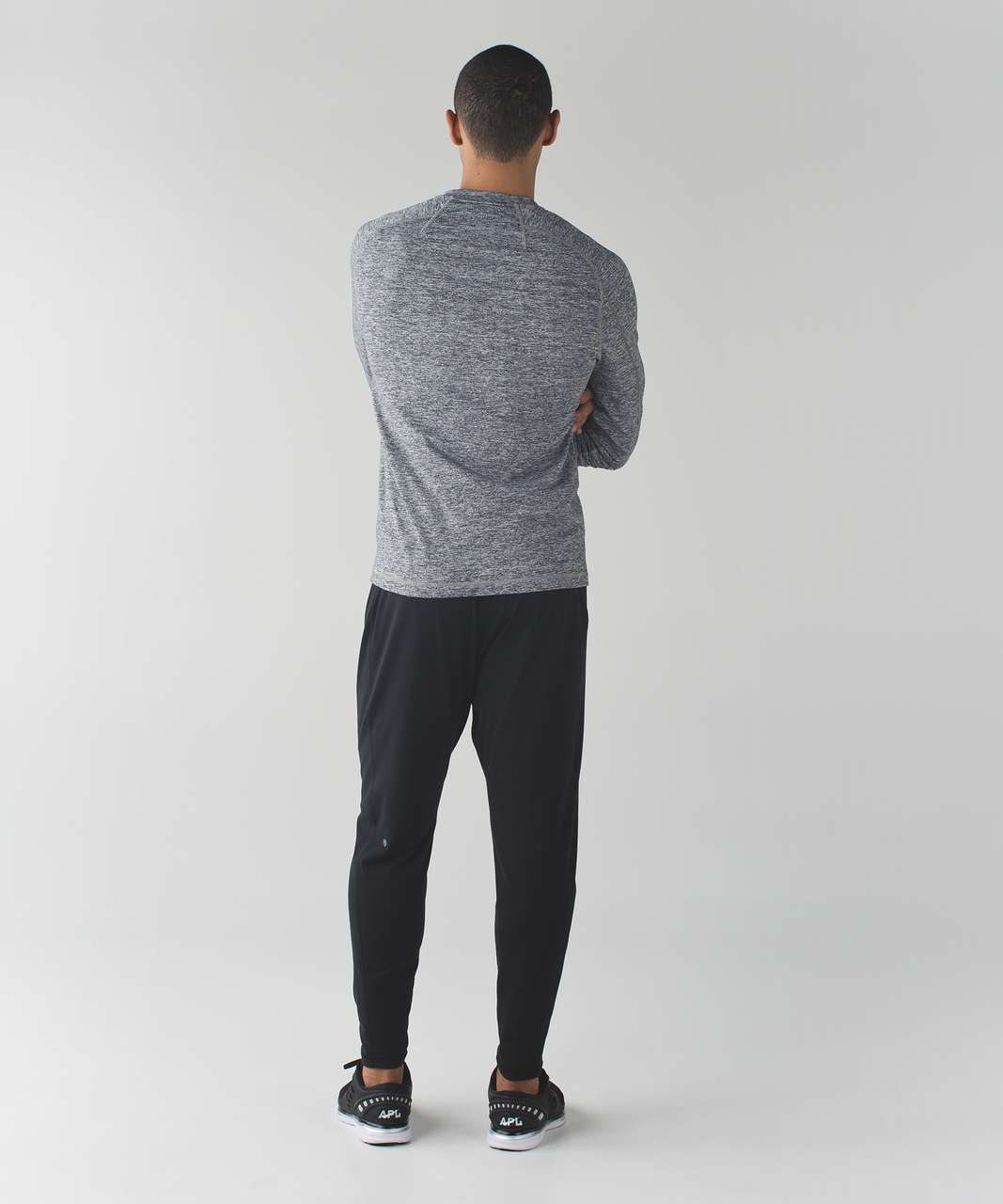 Lululemon Surge Long Sleeve Henley - Space Dye Camo Black Dark Slate