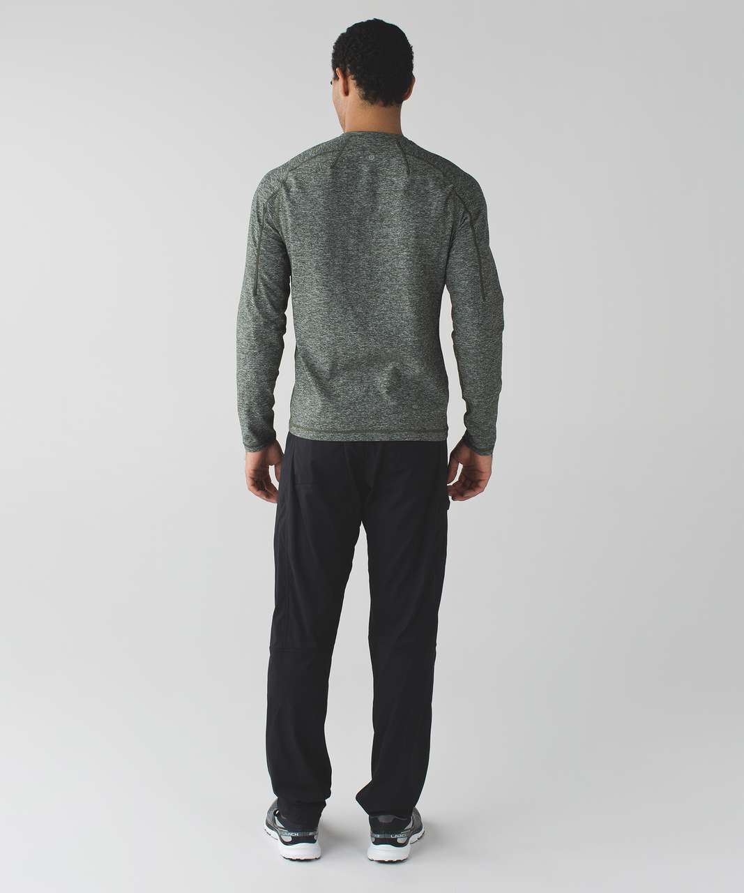 Lululemon Surge Long Sleeve Henley - Heathered Gator Green