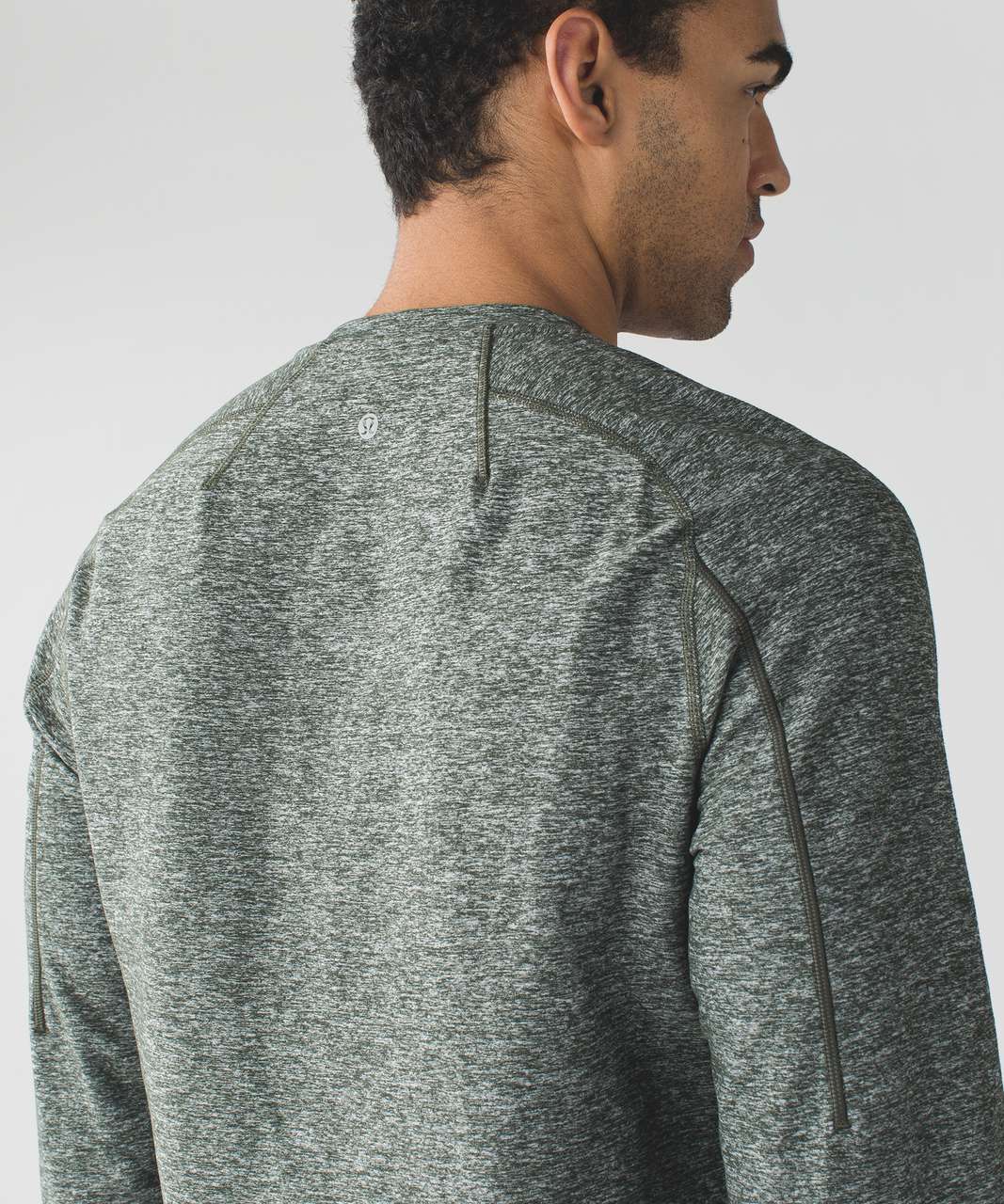 Lululemon Surge Long Sleeve Henley - Heathered Gator Green