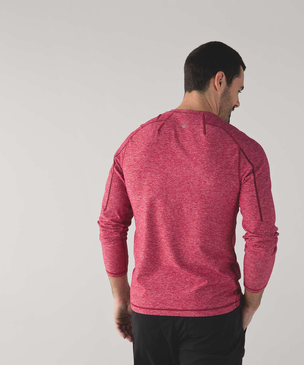 Lululemon Surge Long Sleeve Henley - Heathered Cranberry