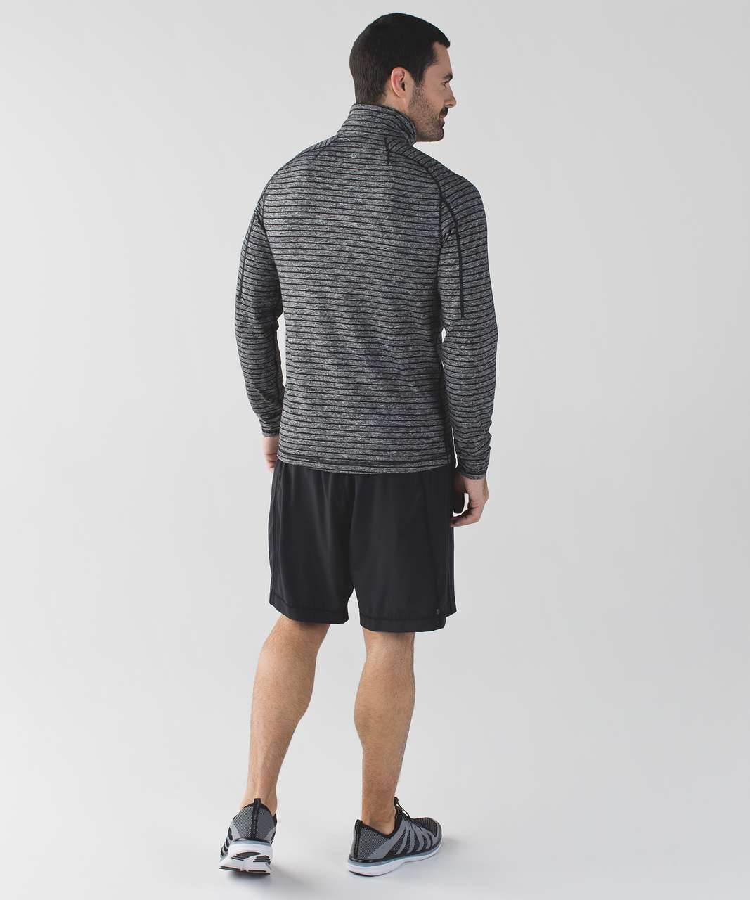 Lululemon Surge Warm 1/2 Zip - Raven Stripe Black Heathered Black