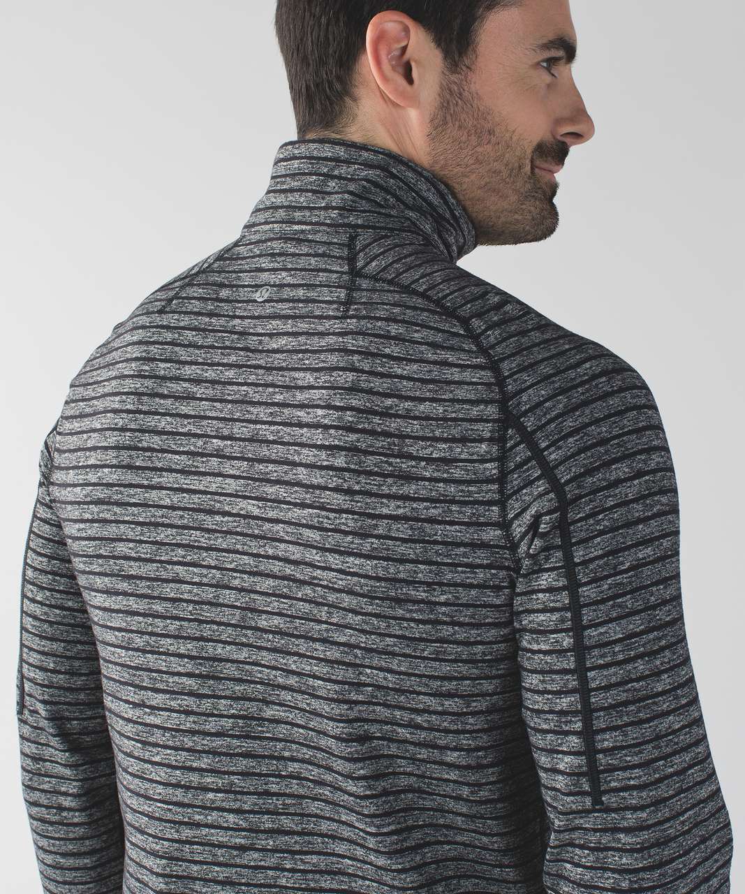 Lululemon Surge Warm 1/2 Zip - Raven Stripe Black Heathered Black