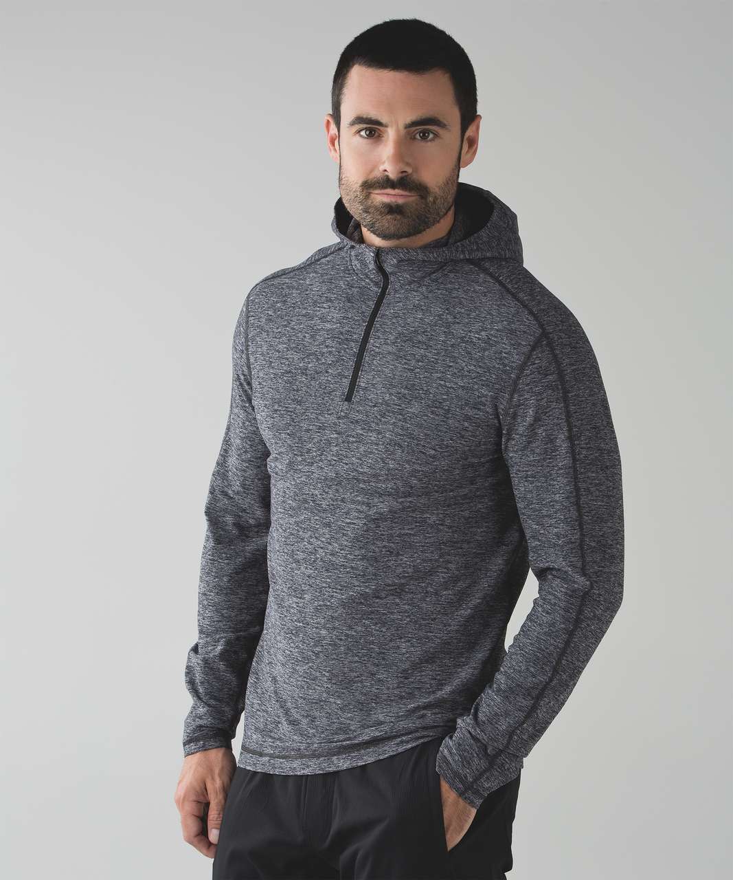 Lululemon Surge Warm 1/2 Zip Hoodie - Black - lulu fanatics