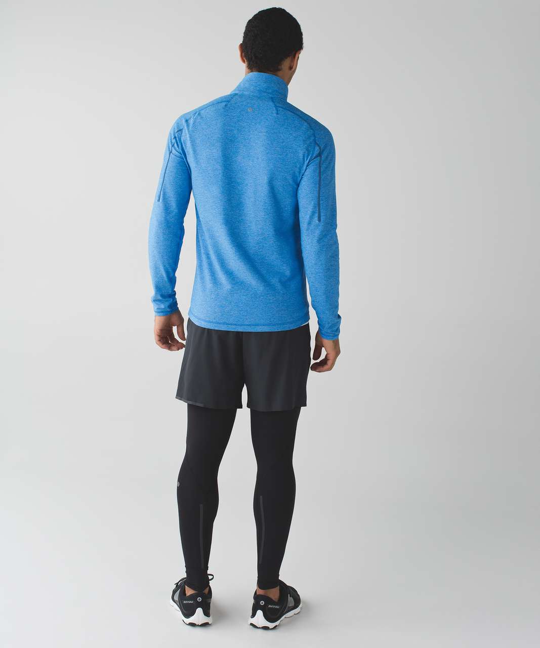 Pre and post workout Gameday fits. Surge Warm Fullzip (Spiced Chai  Jacquard)/Drysense Tee (Blue)/Grey T.H.E shorts 9”/LTT Tight 21”. : r/ lululemon