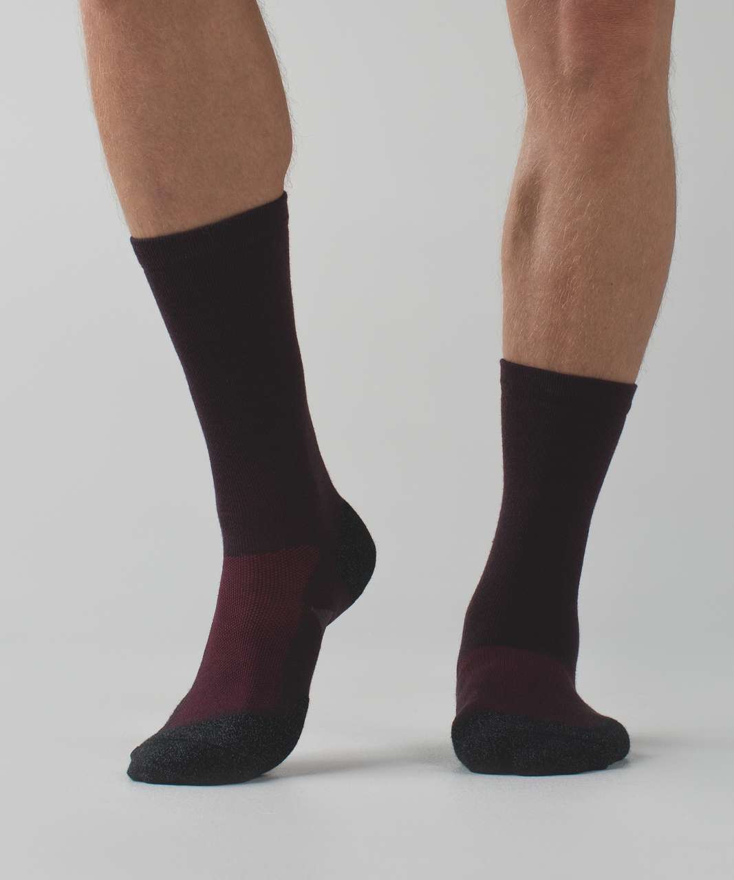 Lululemon Mud Sport Crew Sock - Black Cherry / Cranberry / Black