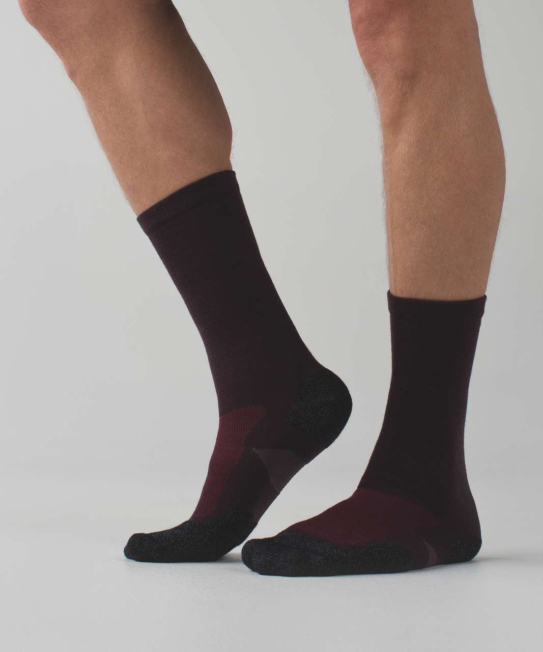 Lululemon Mud Sport Crew Sock - Black Cherry / Cranberry / Black