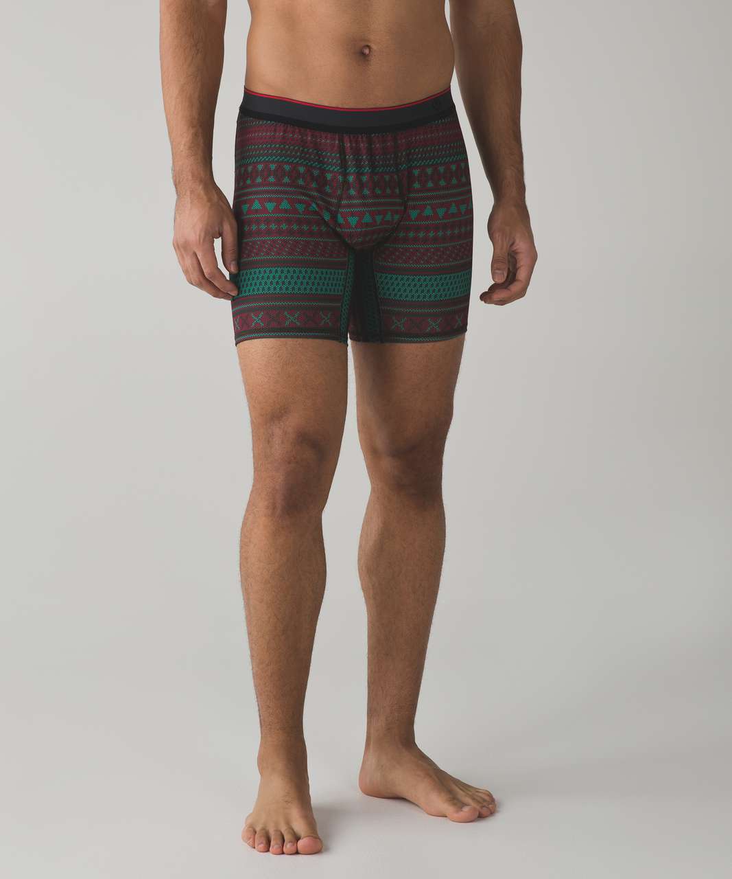 Lululemon No Boxer Boxer (The Long One) - Festive Knit Menthol Lulu Red