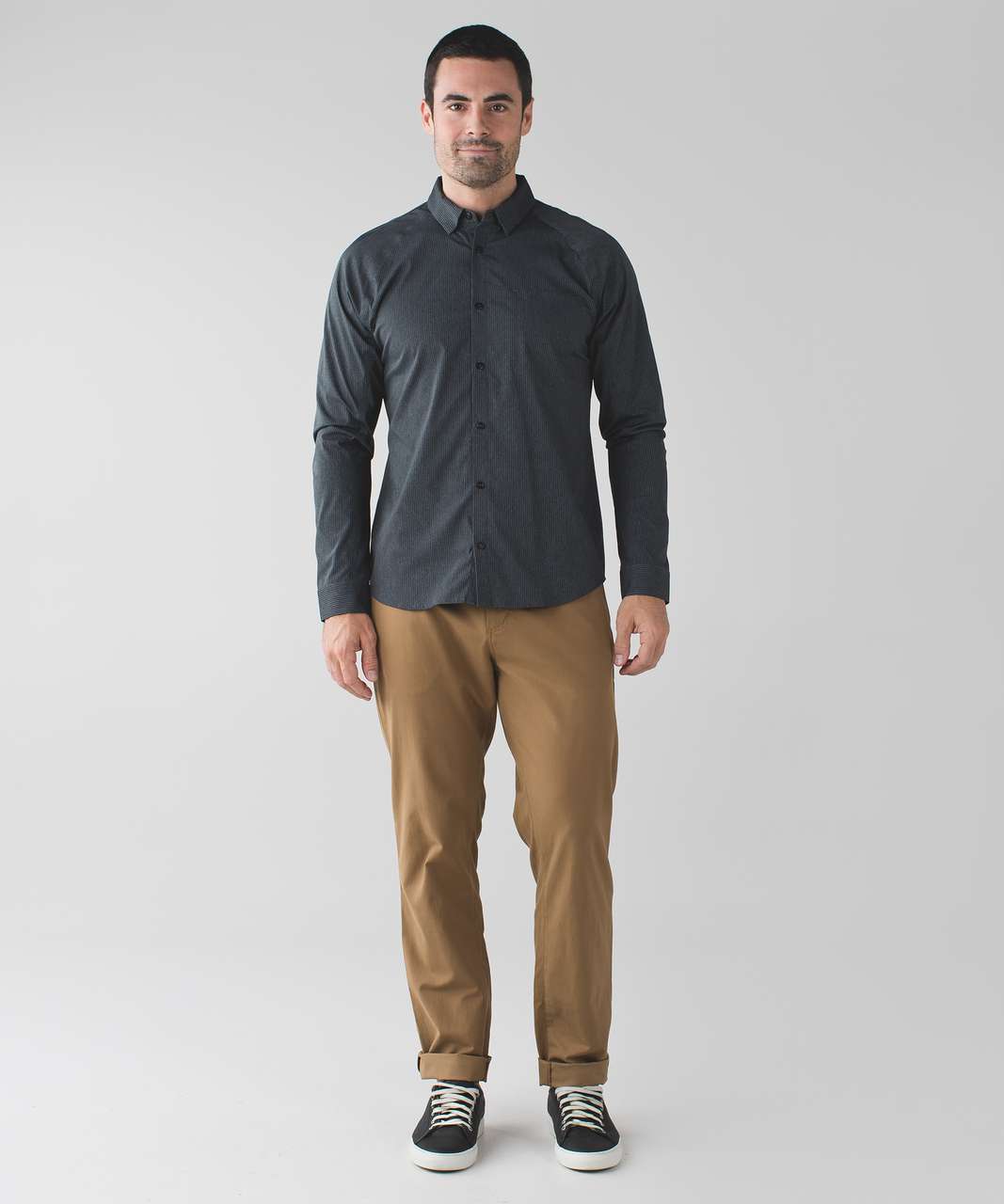 Lululemon Bonded Voyage Long Sleeve Button Down - Heathered Black