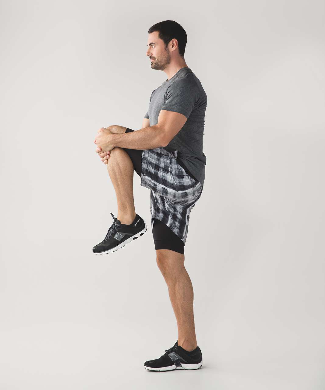 Lululemon Repetition Short - Father Plaid White Black / Black