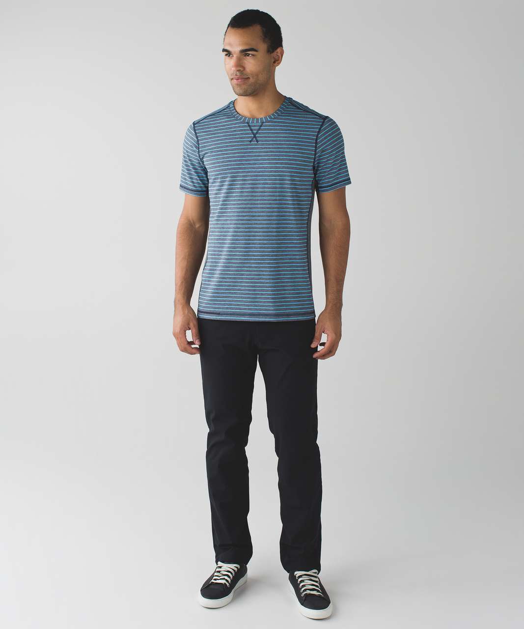 Lululemon T.H.E. Crew - Raven Stripe Heathered Kayak Blue Heathered Deep Navy / Heathered Classic Navy