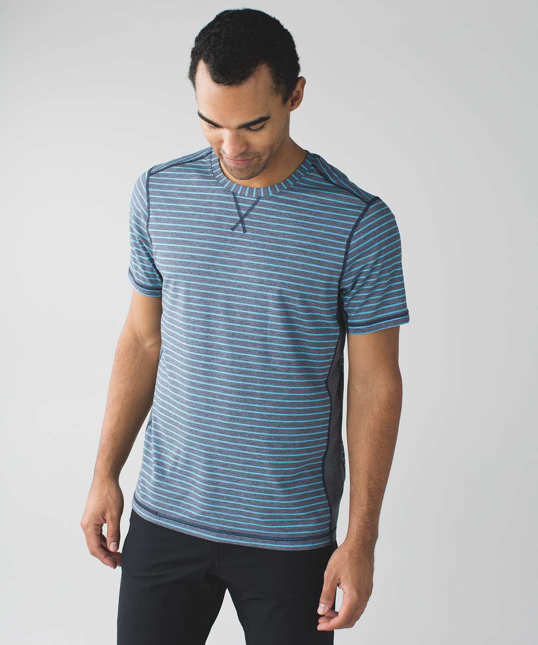 Lululemon T.H.E. Crew - Raven Stripe Heathered Kayak Blue Heathered Deep Navy / Heathered Classic Navy