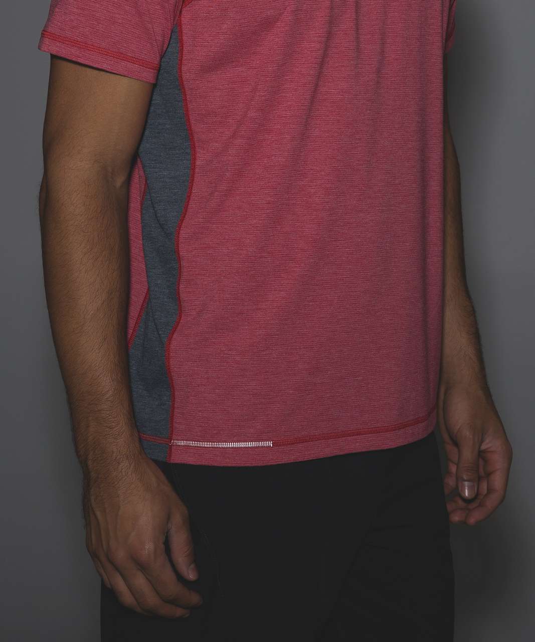 Lululemon T.H.E. Crew - Wee Stripe Heathered Lulu Red Heathered Cranberry / Heathered Classic Navy