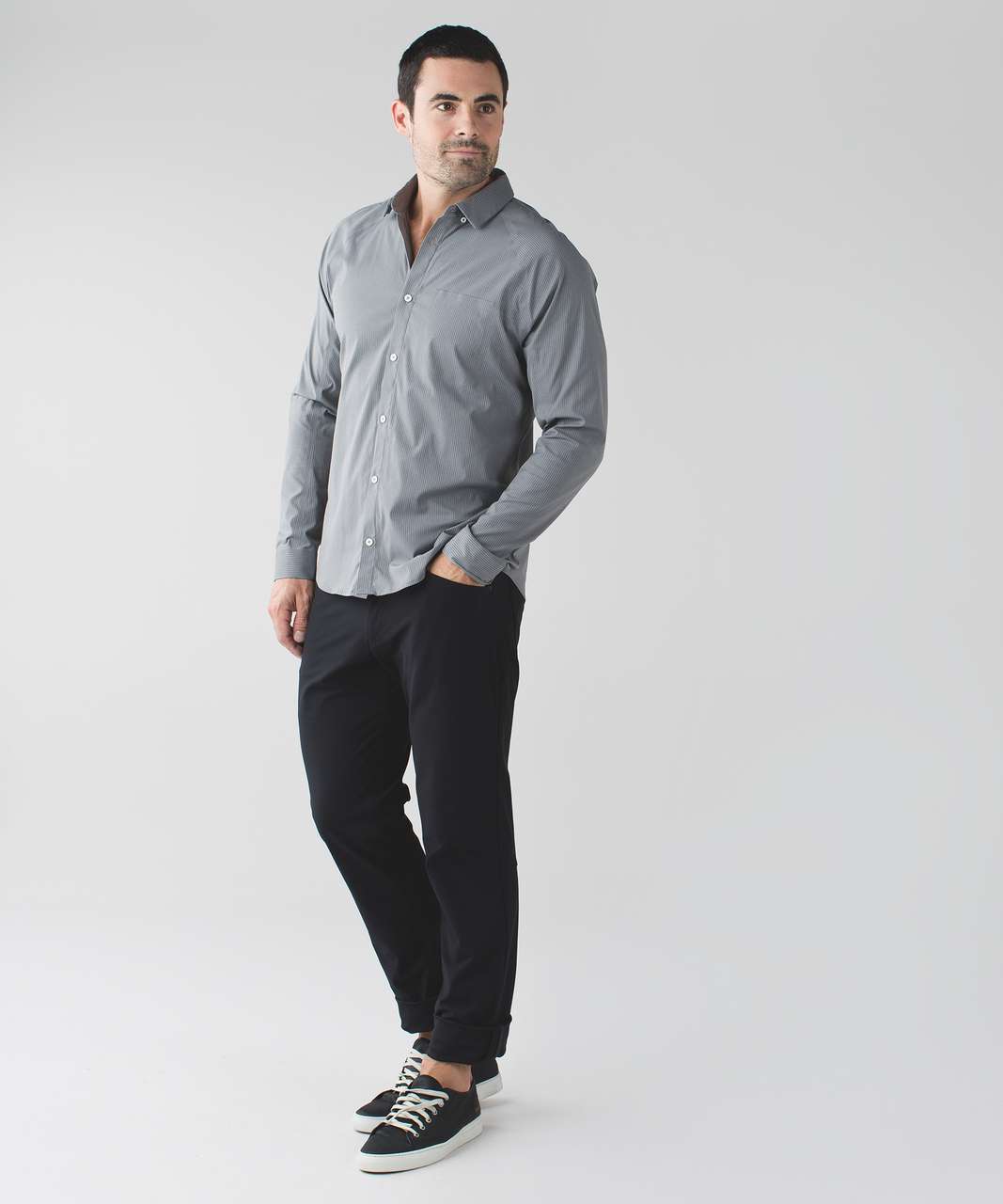 Lululemon Bonded Voyage Long Sleeve Button Down - Heathered Slate