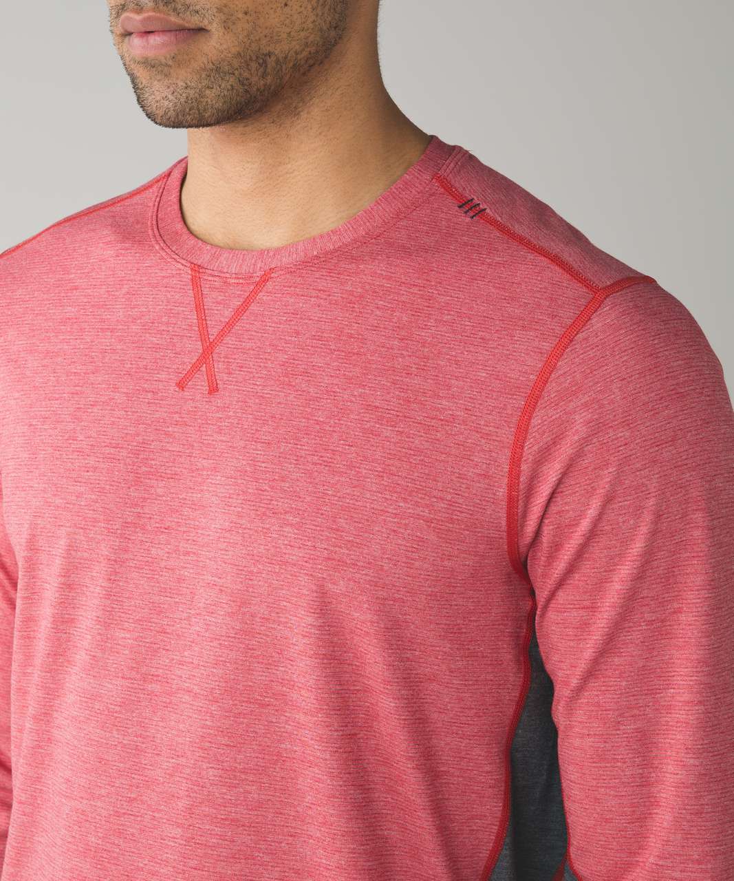 Lululemon T.H.E. Long Sleeve - Wee Stripe Heathered Lulu Red Heathered  Cranberry / Heathered Classic Navy - lulu fanatics