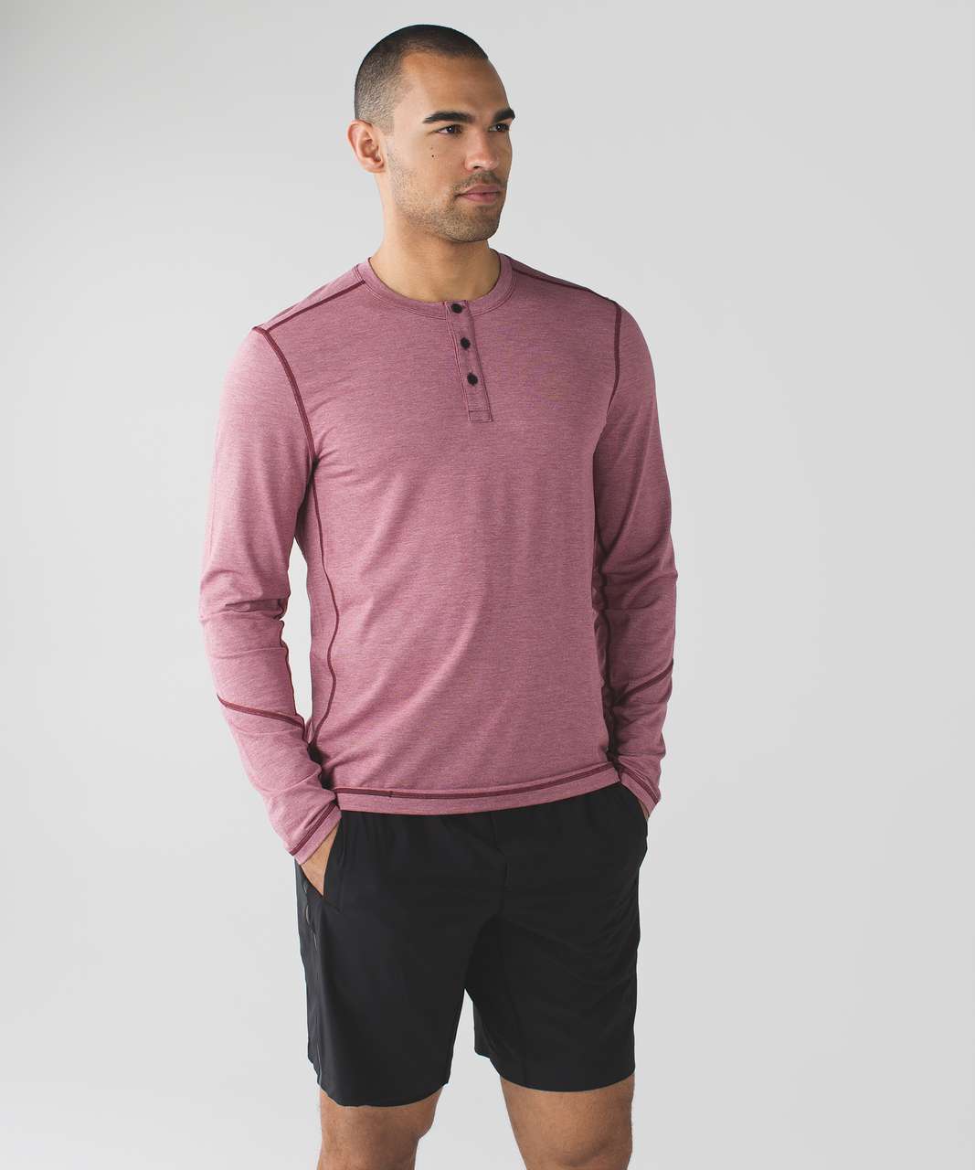 Lululemon T.H.E. Henley - Heathered Rosewood