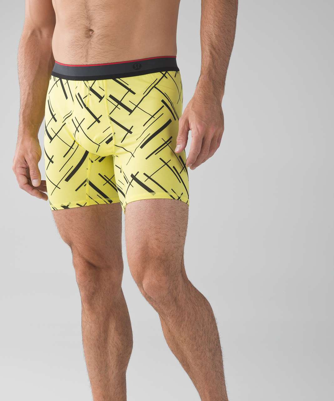 Lululemon No Boxer Boxer (The Long One) - Fastgrid Deep Coal Sunlight Yellow