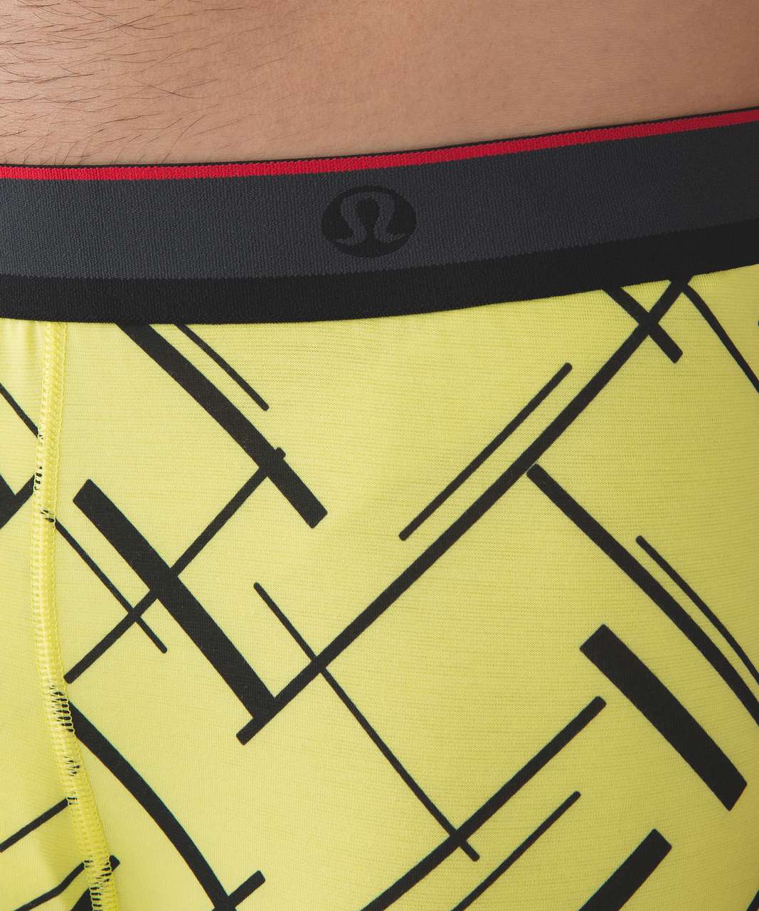 Lululemon No Boxer Boxer (The Long One) - Fastgrid Deep Coal Sunlight Yellow