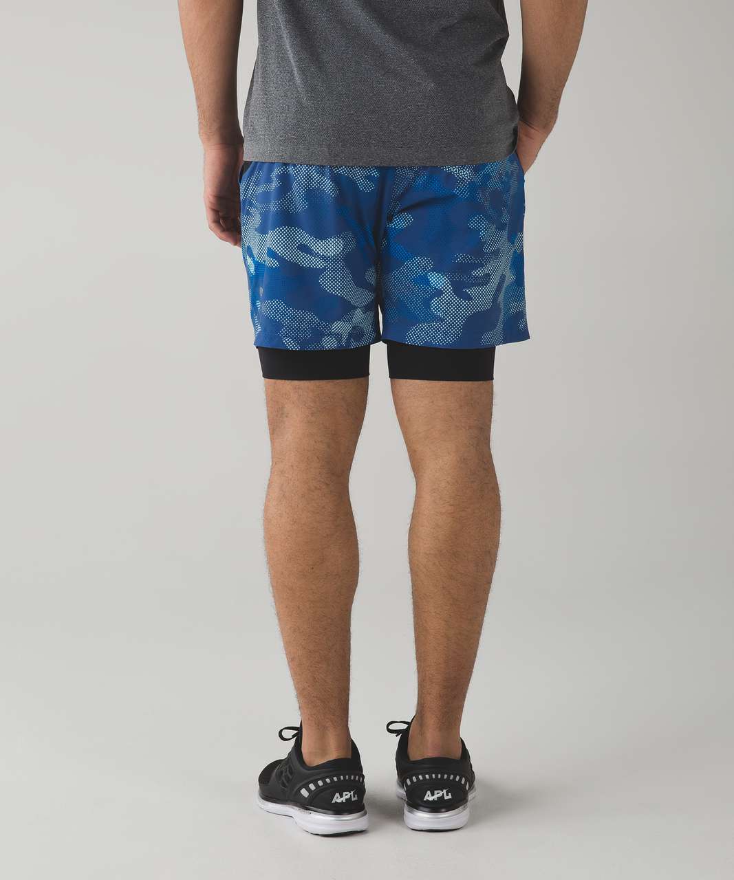 Lululemon Repetition Short - Big Pebble Camo Dark Cobalt Sea Mist / Black