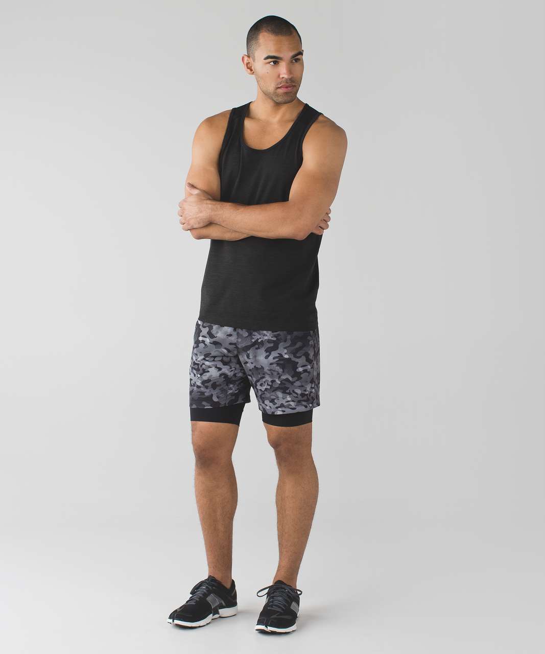 Lululemon Repetition Short - Small Pebble Camo White Black / Black