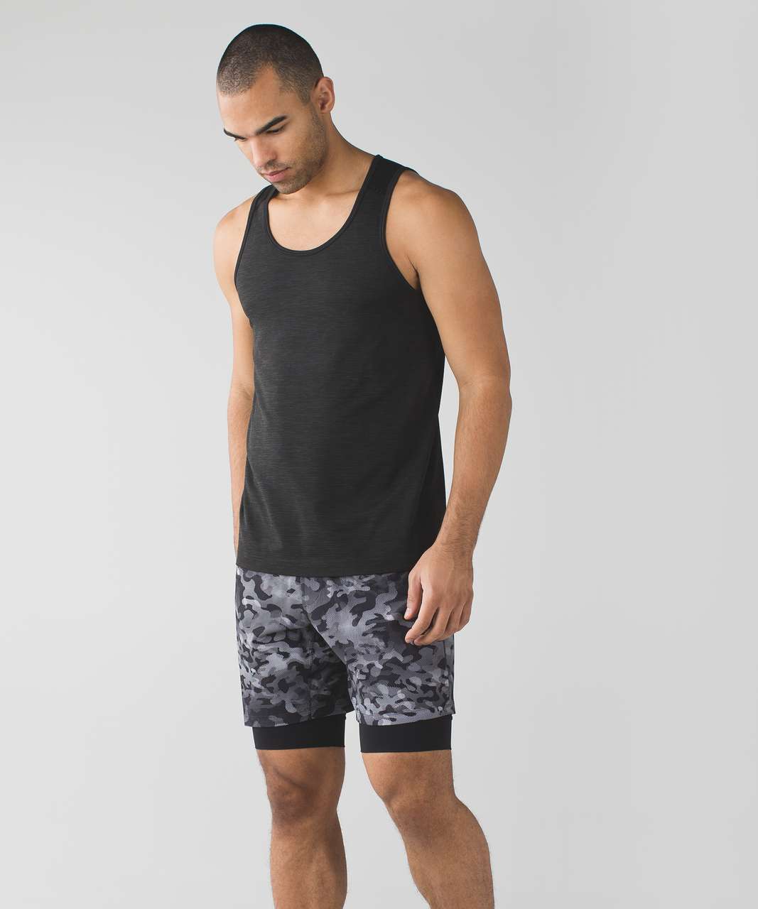 Lululemon Repetition Short - Small Pebble Camo White Black / Black