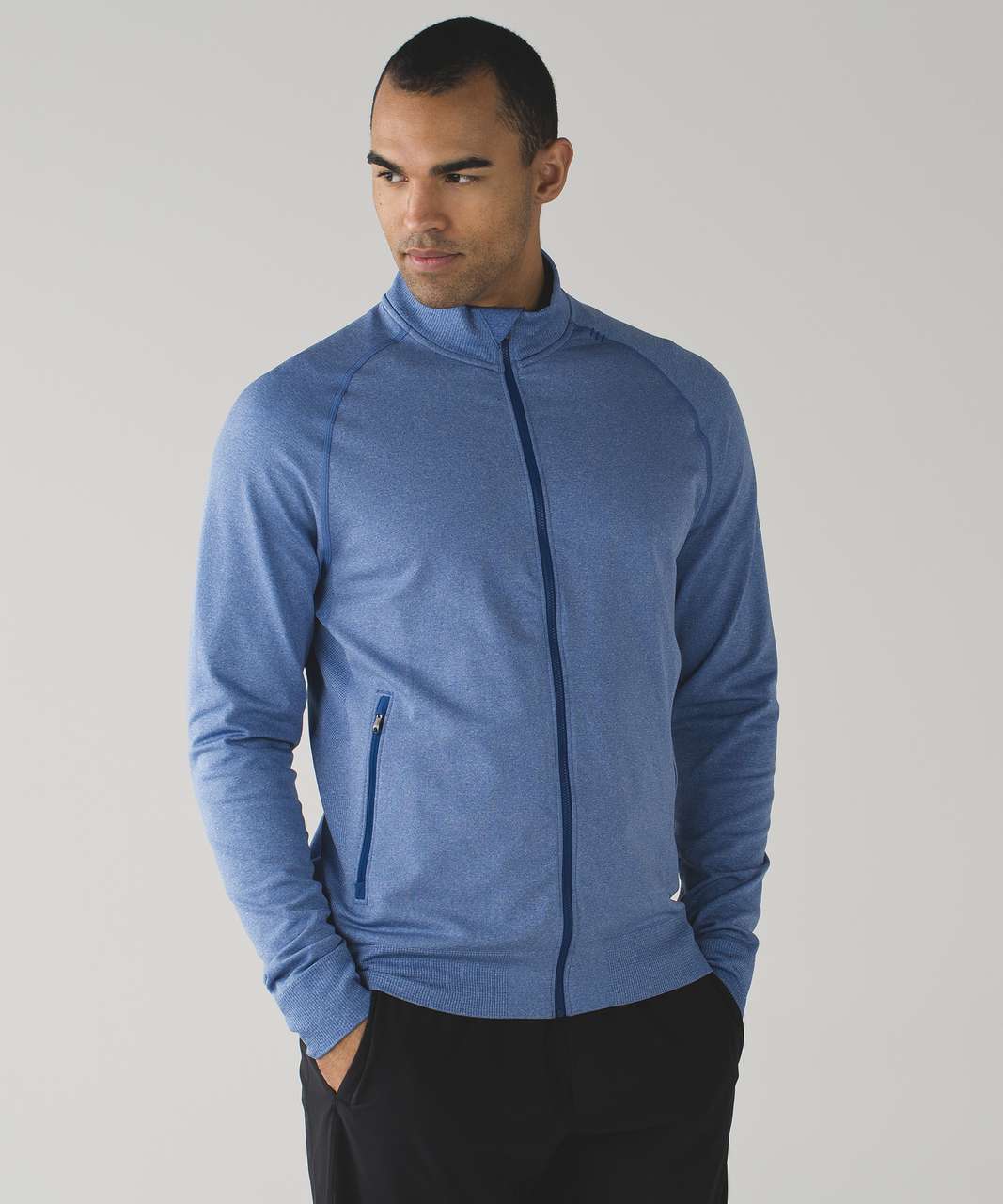 Lululemon Pulse Jacket - Heathered Dark Cobalt - lulu fanatics