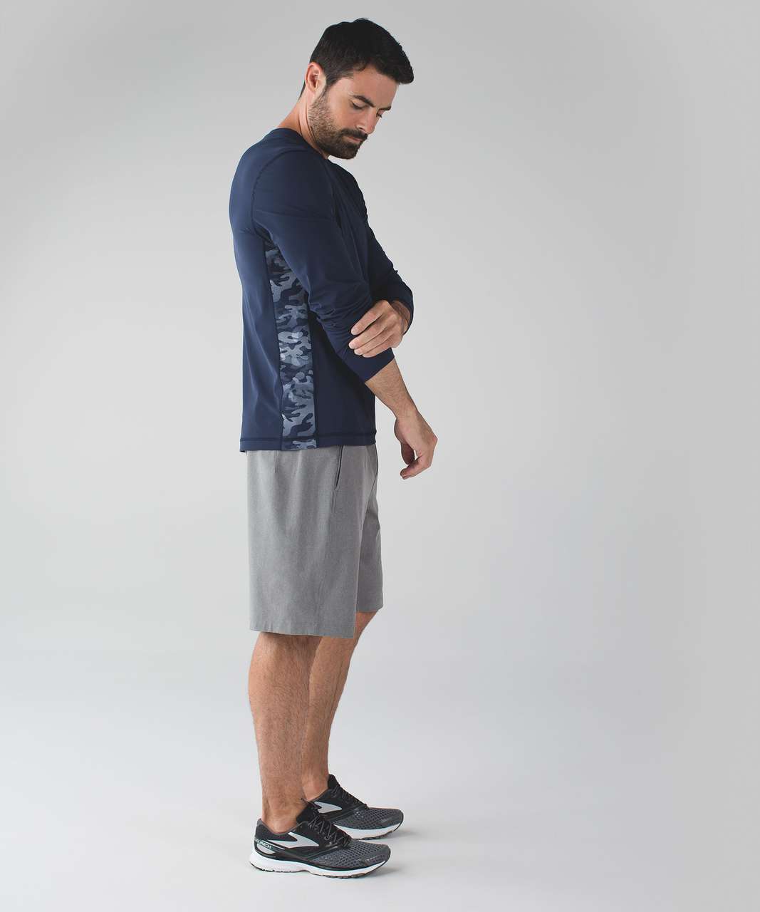 Lululemon Block Out Long Sleeve - Deep Navy / Small Pebble Camo White Deep Navy