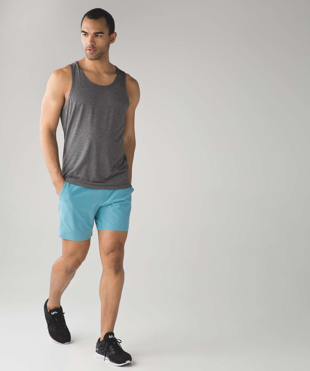 Lululemon 3rd Street Short - Heathered Bondi Blue