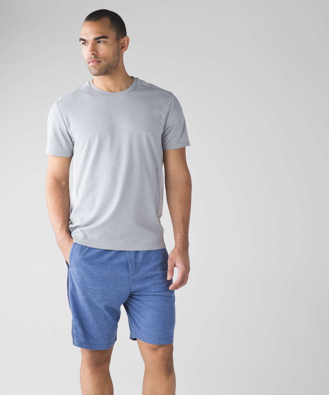 Lululemon Peninsula Short Sleeve - Heathered Silver Spoon / Battleship ...